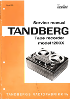 Tandberg 1200-X - Service Manual